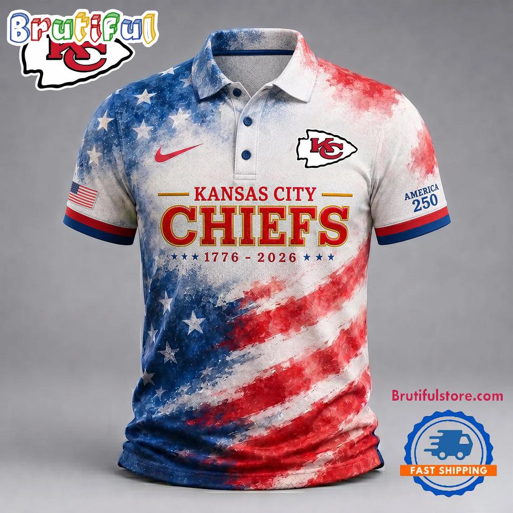 Kansas City Chiefs NFL America 250 Years Of Freedom 1776-2026 New Design Polo Shirt