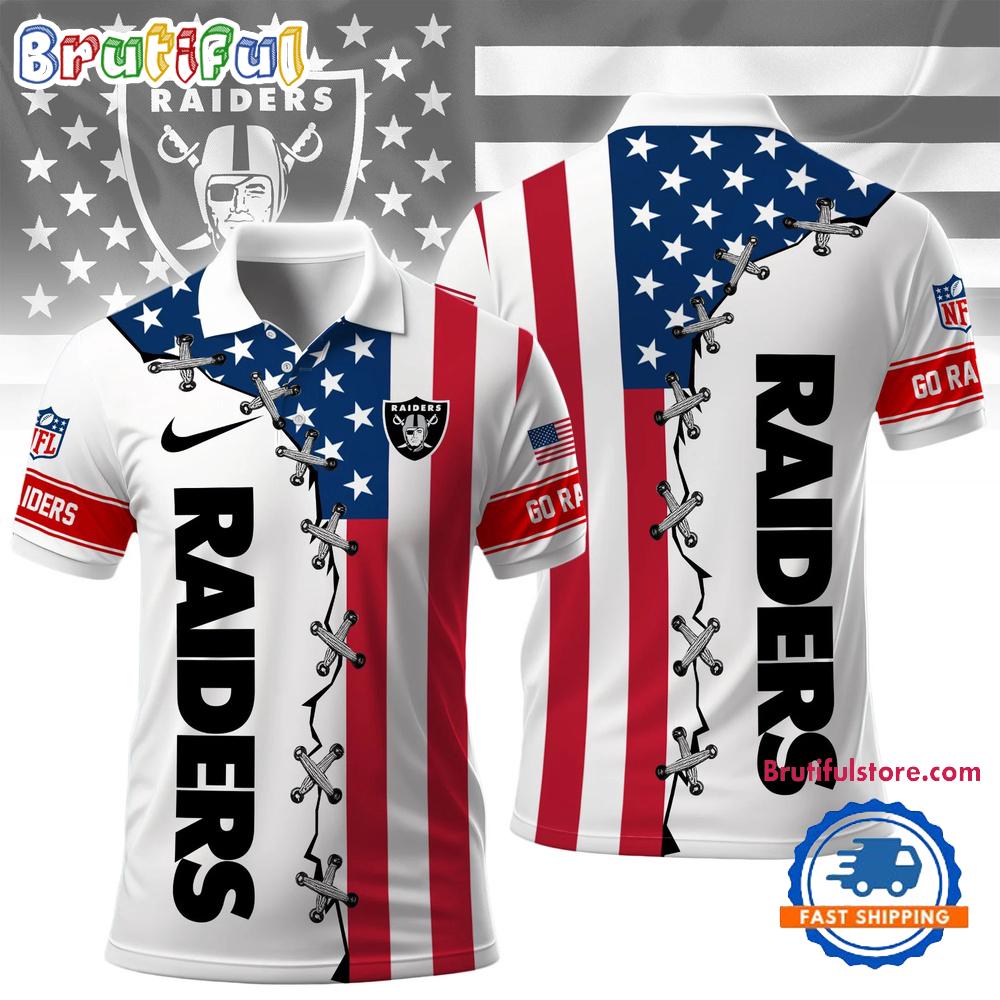 Las Vegas Raiders NFL Freedom American Polo Shirt