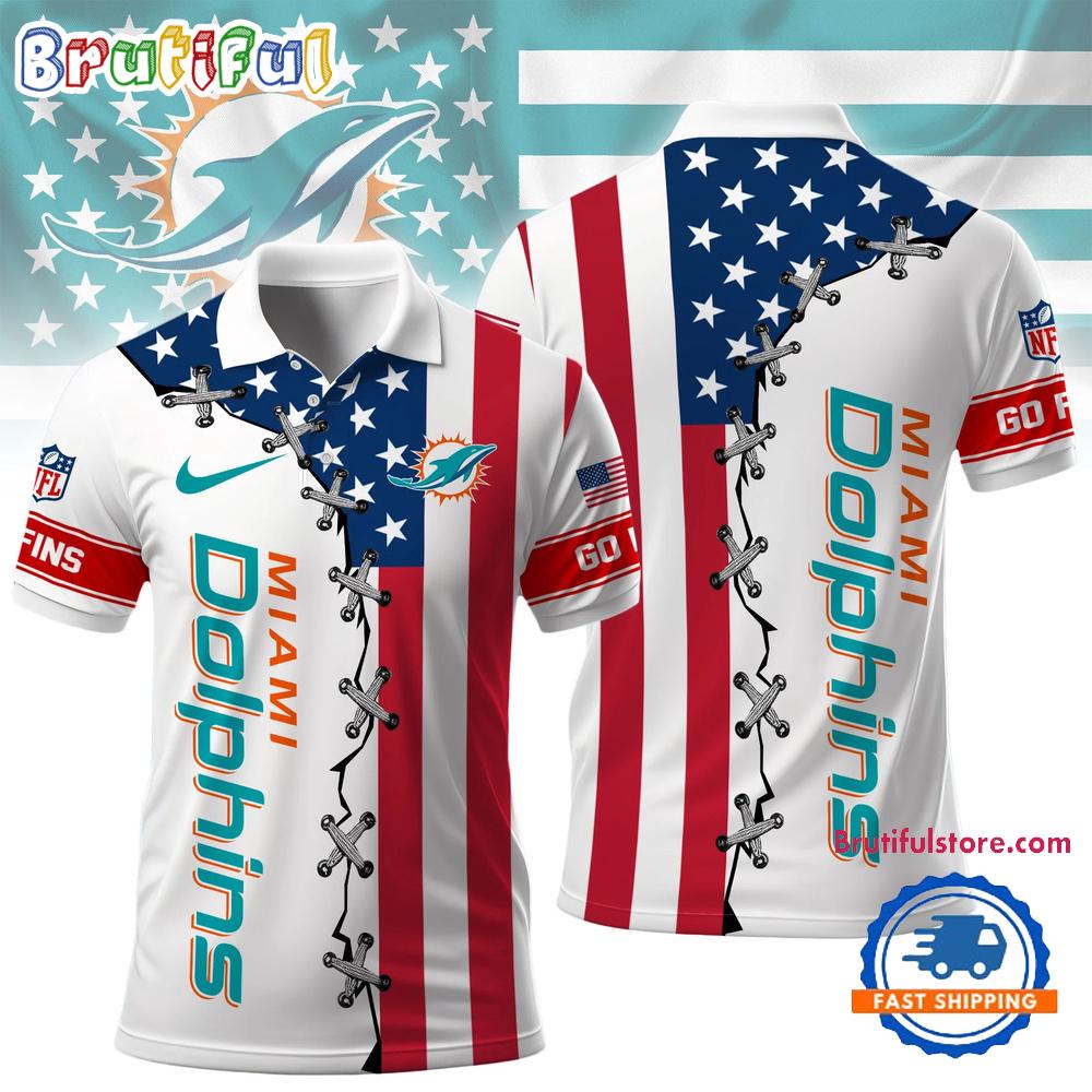 Miami Dolphins NFL Freedom American Polo Shirt