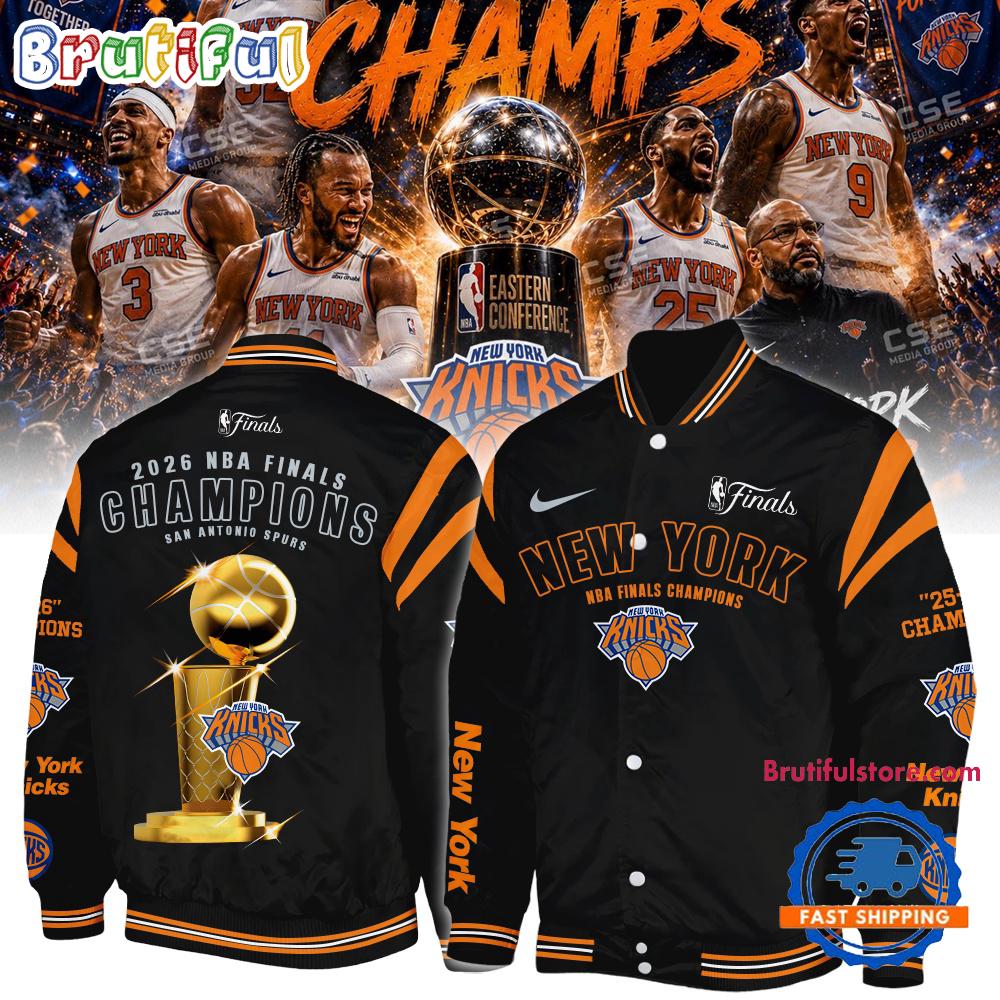 New York Knicks 2026 NBA Finals Champions New Design Bomber Jacket