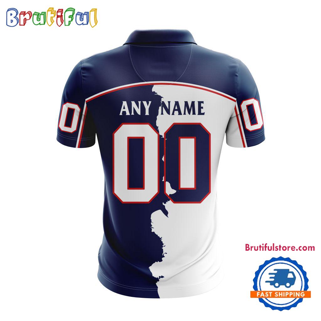 NHL Columbus Blue Jackets Personalize Home Mix Away Kits Polo Shirts