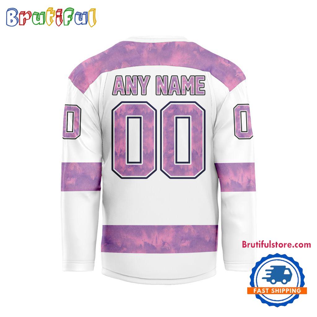 NHL New Jersey Devils Personalized Hockey Fights Cancer Design Jersey