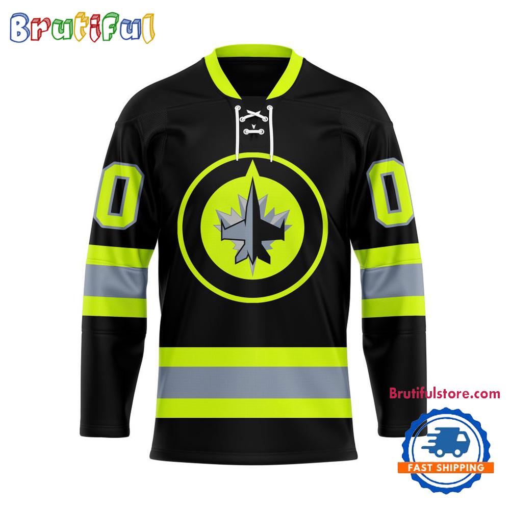 NHL Winnipeg Jets Honoring Firefighters Lace Hockey Jersey