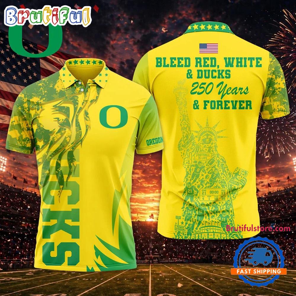 Oregon Ducks 2026 NCAA Independance Day Design Polo Shirt