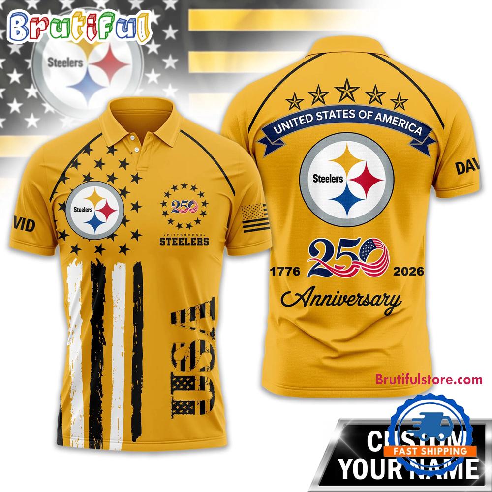Pittsburgh Steelers 2026 NFL American Semiquincentennial 250th Anniversary Polo Shirt