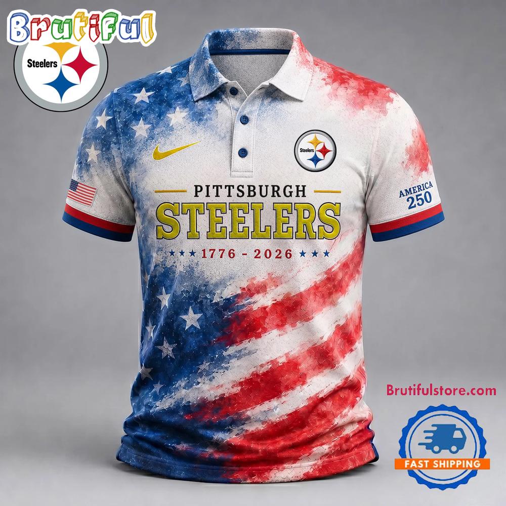 Pittsburgh Steelers NFL America 250 Years Of Freedom 1776-2026 New Design Polo Shirt