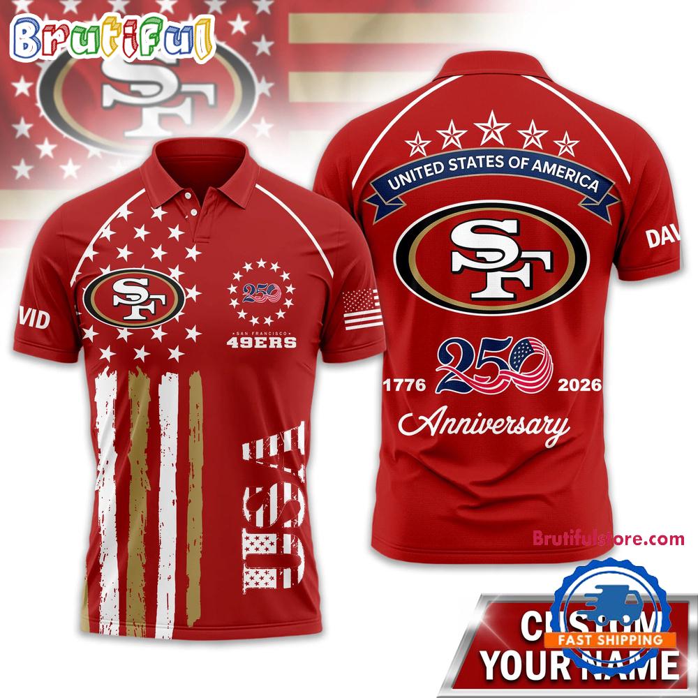 San Francisco 49ers 2026 NFL American Semiquincentennial 250th Anniversary Polo Shirt