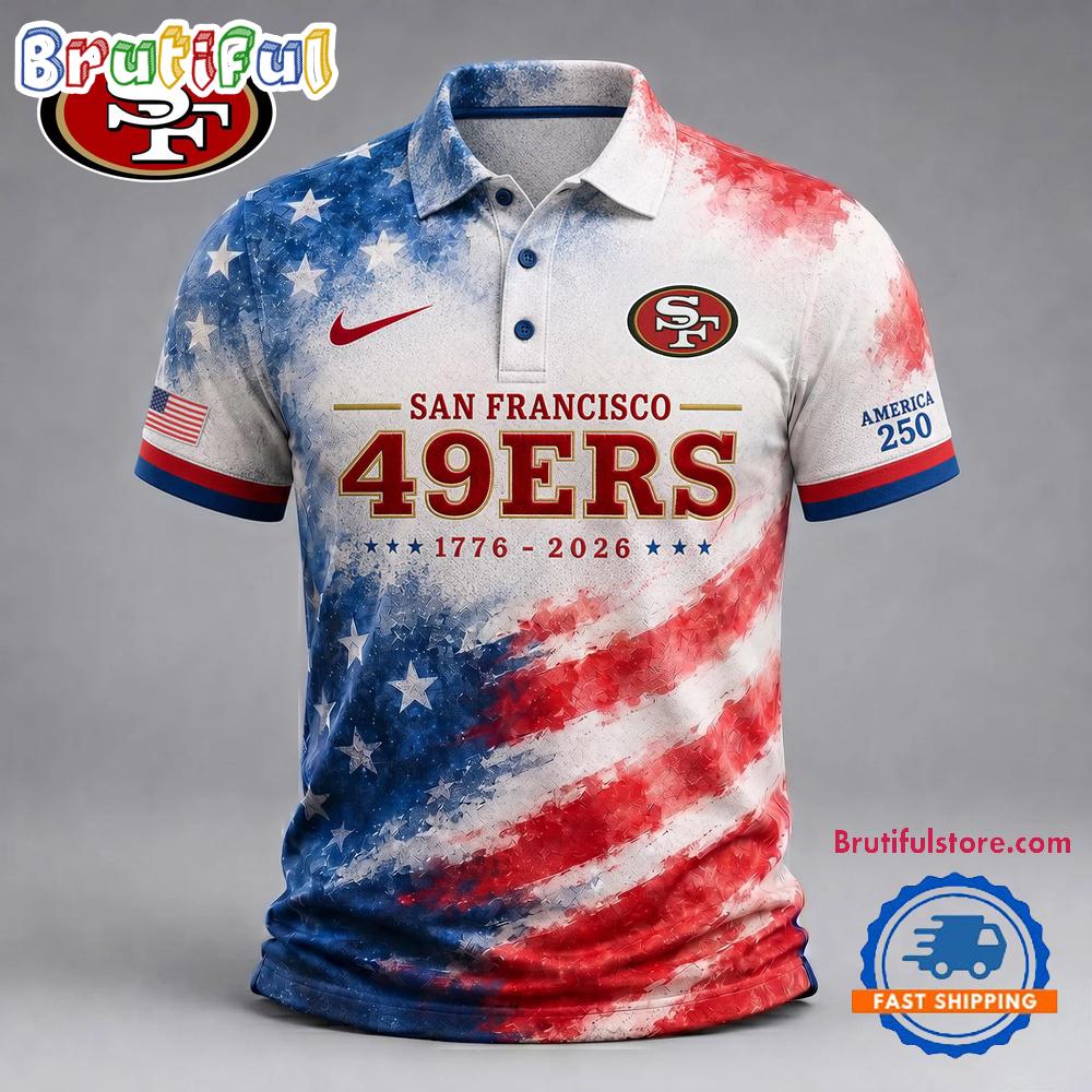 San Francisco 49ers NFL America 250 Years Of Freedom 1776-2026 New Design Polo Shirt