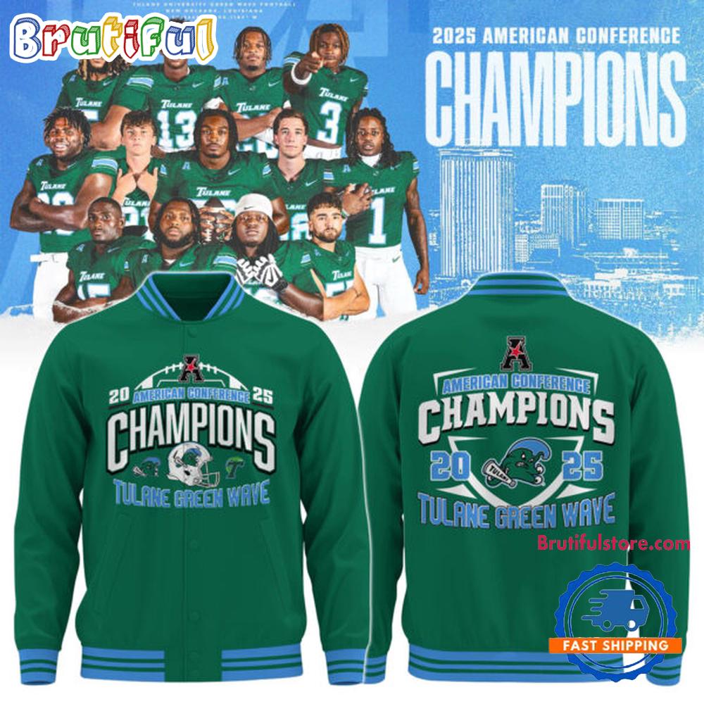 Tulane Green Wave 2025 AAC Football Champions Limited Edition Bomber Jacket