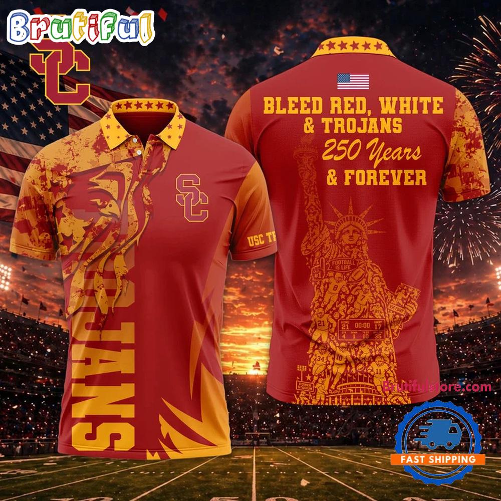 USC Trojans 2026 NCAA Independance Day Design Polo Shirt